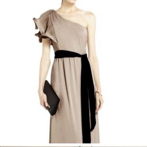 BCBG Formal Champagne Full Length Event Wedding Occasion Dress Size 0